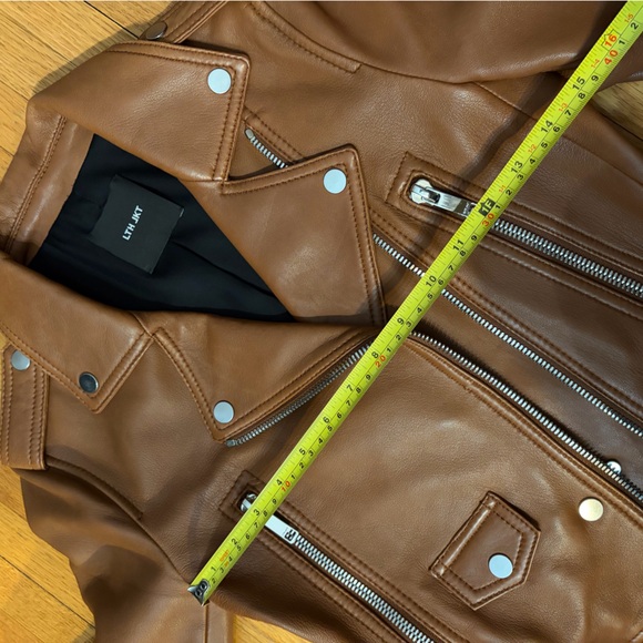 LTH Women's Brown Leather Moto Jacket - Picture 5 of 12